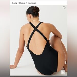 J Crew Black Crisscross Back Swimsuit